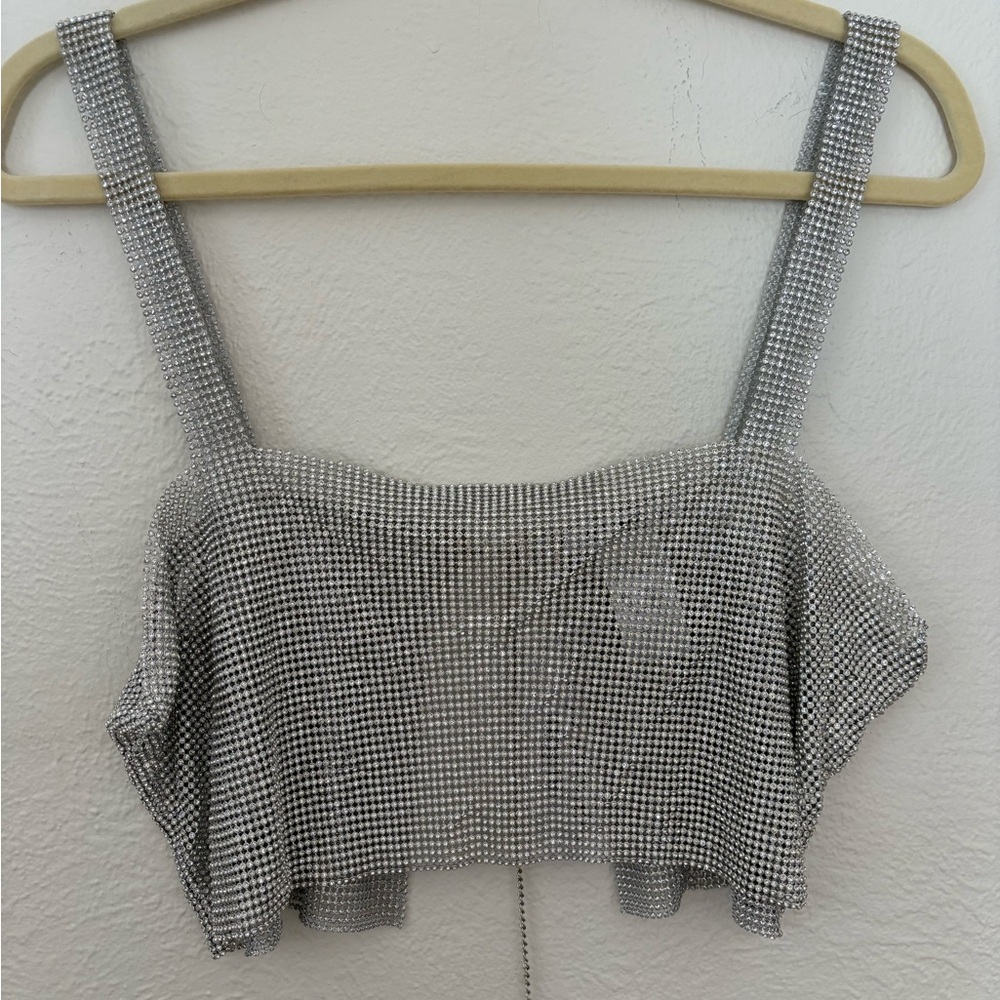NWT Rhinestone 12th Tribe crop top
